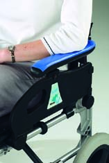 Dycem Non-Slip reel material on arm rests prevents slipping & injury.